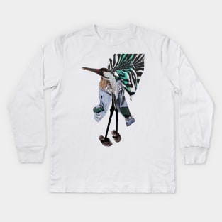 Thong Bird Kids Long Sleeve T-Shirt